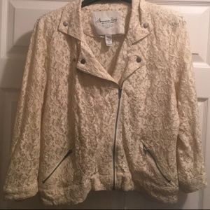 American Rag White Lace Moto Plus Size 2X